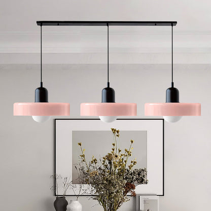 Glass Pendant Lamp 12 Inch Adjustable Height Ceiling Fixture for Bedrooms Nightstands Modern Minimalist Nordic Hanging Light E27 Socket for