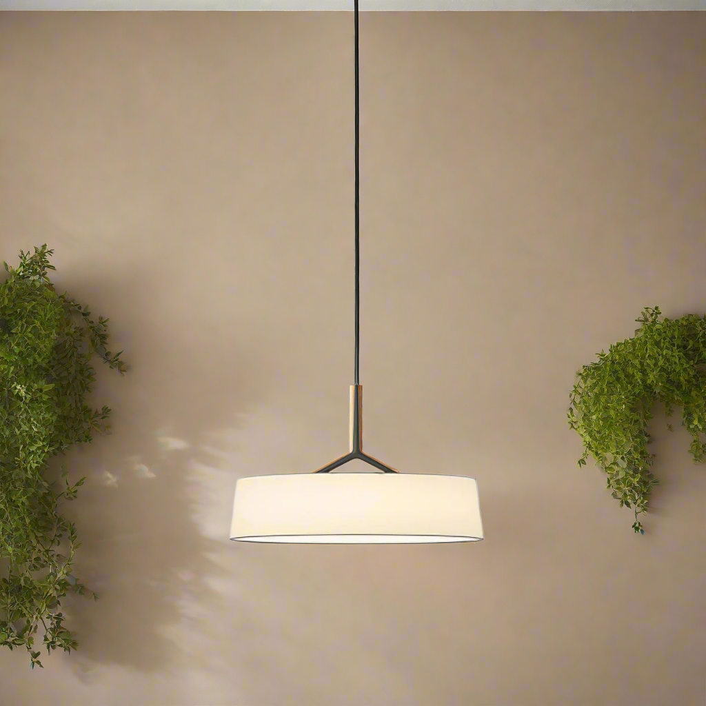 Metal Overhead Fixture 18-Inch Diameter Adjustable Drop Cord LED Ceiling Light for Kitchen Counter and Eating Area