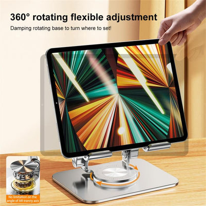 Adjustable Desktop Holder with 360° Swivel for Tablets Up to 15.6 Inches – Collapsible Support for iPad, Android, E-Readers & Touchscreens