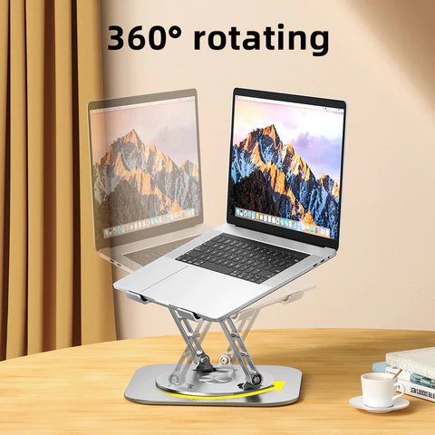 Adjustable Desktop Holder with 360° Swivel for Tablets Up to 15.6 Inches – Collapsible Support for iPad, Android, E-Readers & Touchscreens