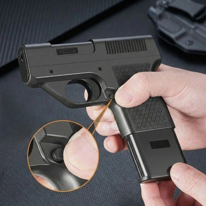 Pistol Windproof Butane Lighter with Hidden Compartment for Keys, Cash & Valuables | Refillable Torch Flame | Collectible Novelty Design