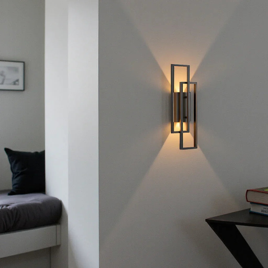 Modern Linear LED Wall Sconce 16 in Matte Black Aluminum for Hallways Bedrooms Living Rooms 3000K Warm Accent Light