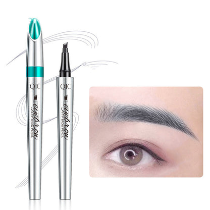 Four-Prong Precision Brow Defining Pencil with Long-Lasting 36-Hour Wear for Natural Hair-Like Strokes and Fuller Arches