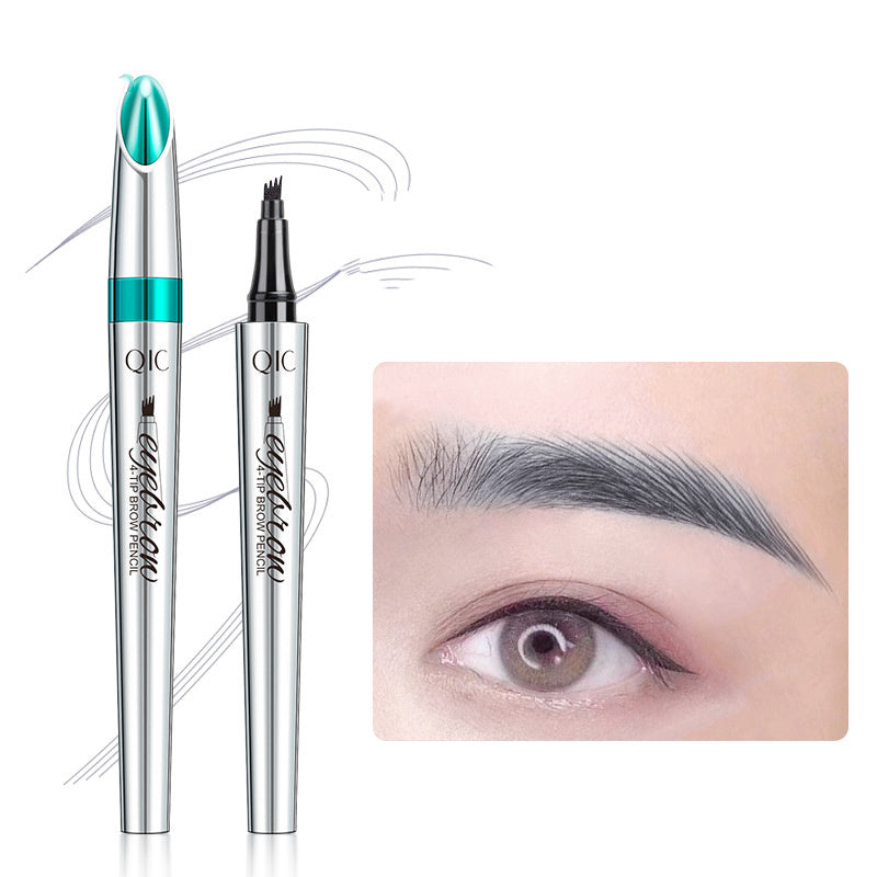 Four-Prong Microblading Brow Pen with Long-Lasting Formula for Natural Hair-Like Strokes