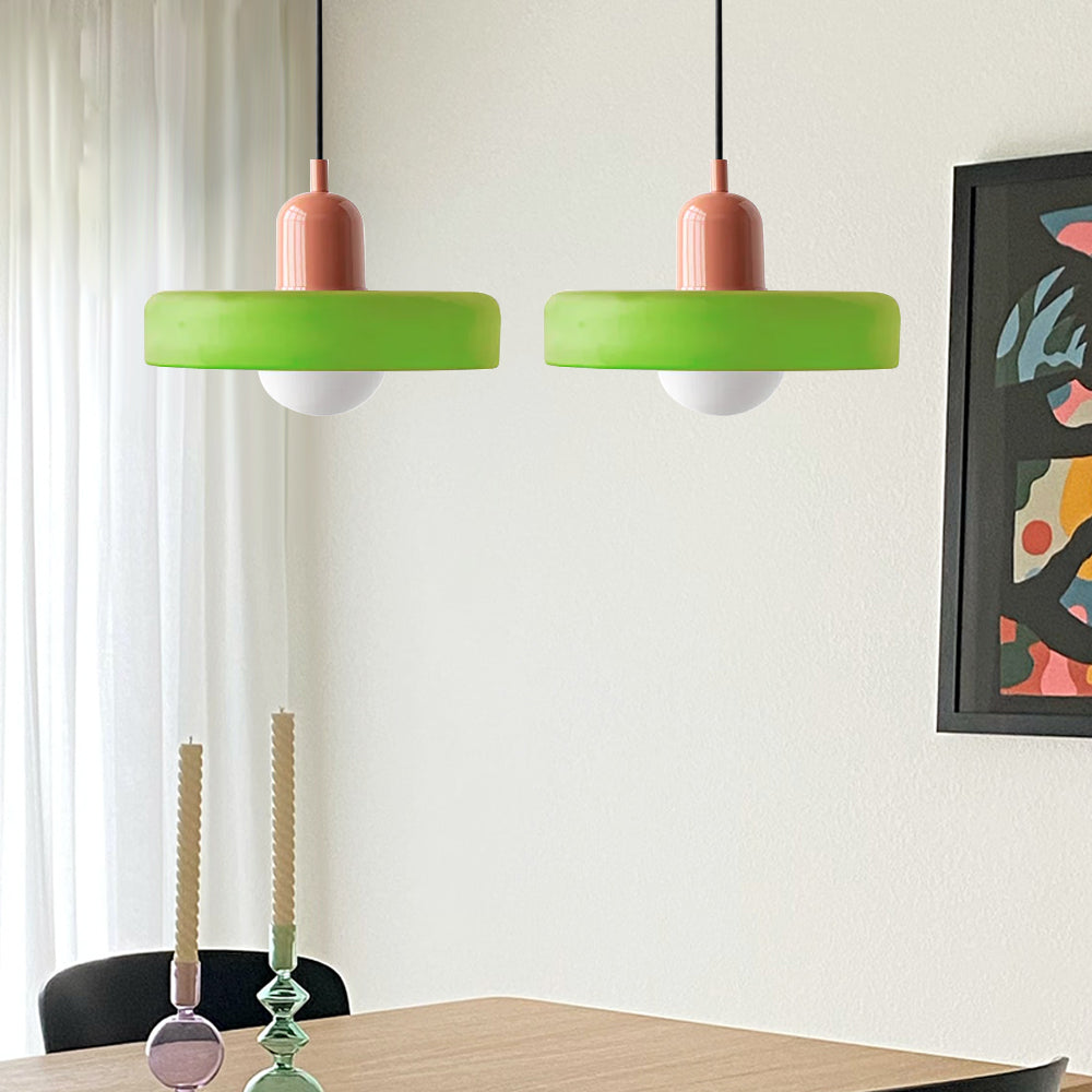 Dual-Shade Glass Hanging Light Fixture G9 Socket 14 Inch Ceiling Mount for Kitchen Island Dining Table Living Room Modern Overhead Lighting