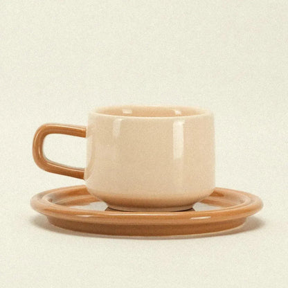 Vintage-Inspired Porcelain Cup & Plate Duo for Hot Beverages, Morning Coffee, Afternoon Tea Service, Gift-Worthy Kitchen Tableware