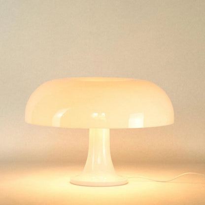 Mushroom Bedside Lamp with Soft Glow - 12.6 Inch Acrylic Nightstand Light for Bedroom Living Room Reading Nook - Retro Modern Ambient Lighti