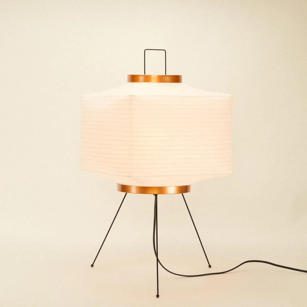 Geometric Paper Lantern Stand Lamp White 24 inch Tall Zen Décor Soft Glow Minimal Japanese Ambient Light Reading Nook Bedroom Living Space