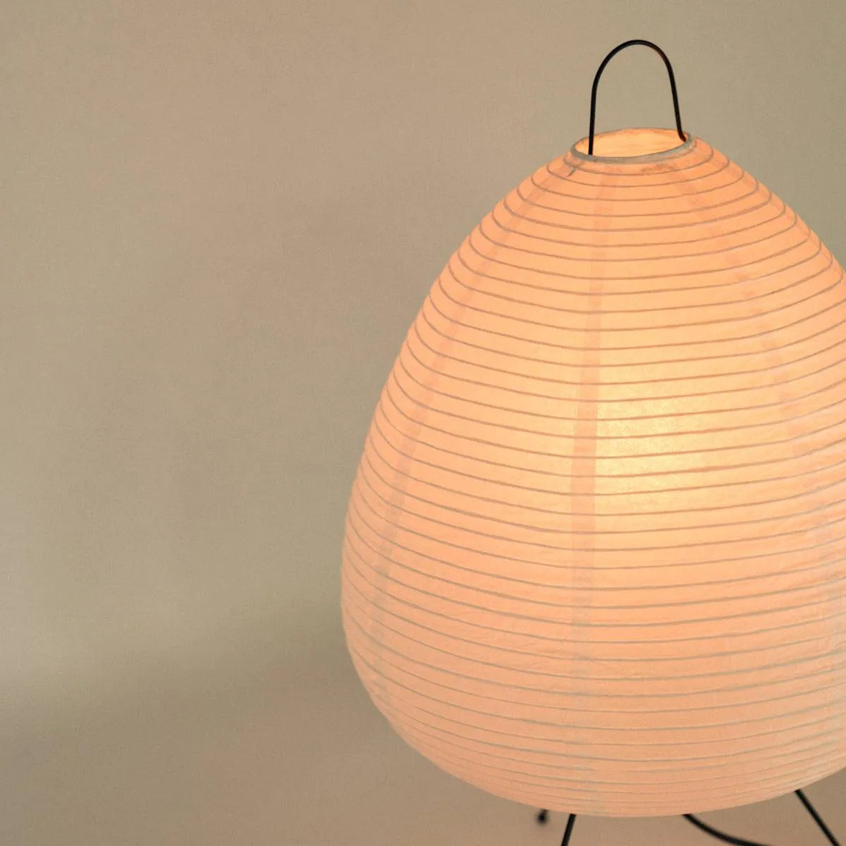 Paper Shade Accent Lamp 11 Inch Wide Metal Frame Bedside Nightstand Light for Bedroom Living Room Asian Inspired Home Decor
