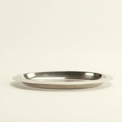 Polished Stainless Steel Oval Food Platter for Appetizers Breakfast Dinner Party Hosting Decorative Display Tray Kitchen Dining Room Enterta
