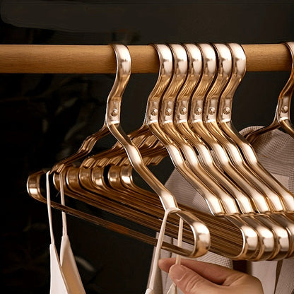Metal Wardrobe Hangers with Contoured Hook Gold Silver Rose Gold Set Closet Organizer for Coats Shirts Dresses