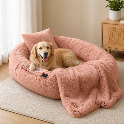 Ortekor Orthopedic & Washable Faux Fur Human Dog Bed (Detachable Cover)