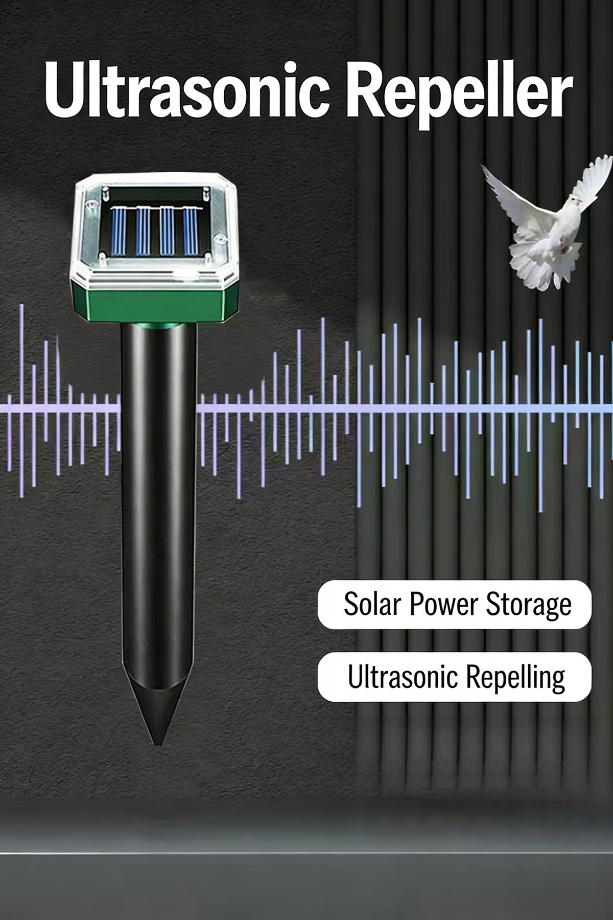 EcoGuard | Solar Ultrasonic Rodent Repellent with Variable Frequency Technology | Effective Pest Control for Outdoor Spaces