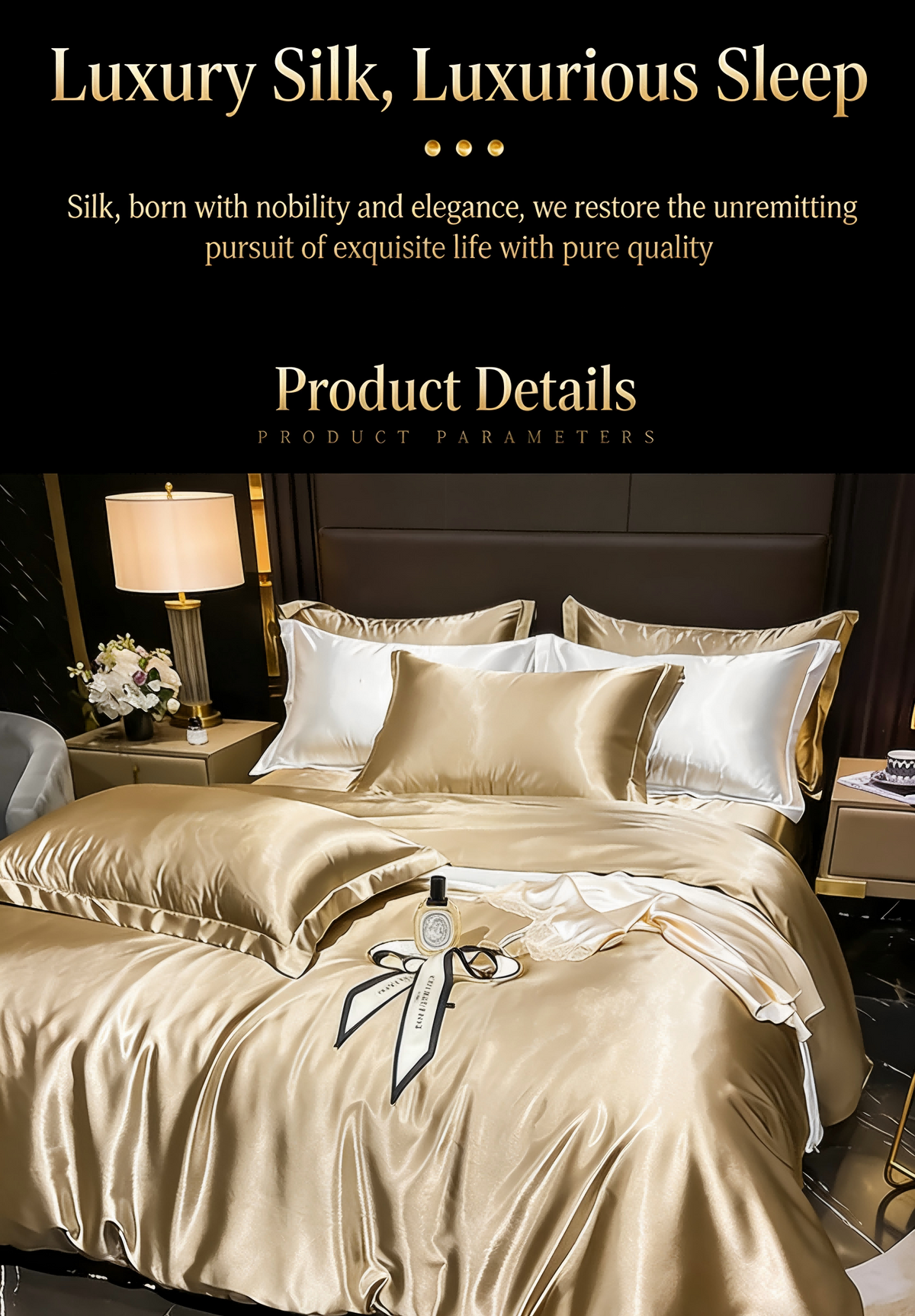 Luxury Silk Satin Bedding Set | 4-Piece Duvet Covers for Ultimate Comfort