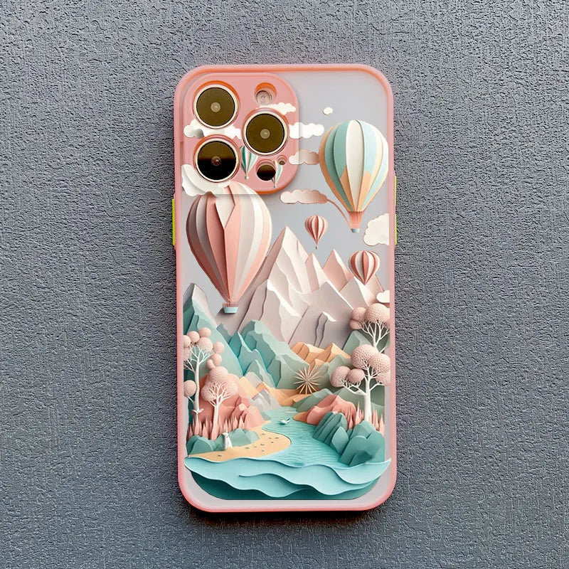 Protective Silicone iPhone Case with Scenic 3D Graphics & Camera Protection for iPhone 14-17 Series