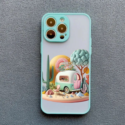 Protective Silicone iPhone Case with Scenic 3D Graphics & Camera Protection for iPhone 14-17 Series