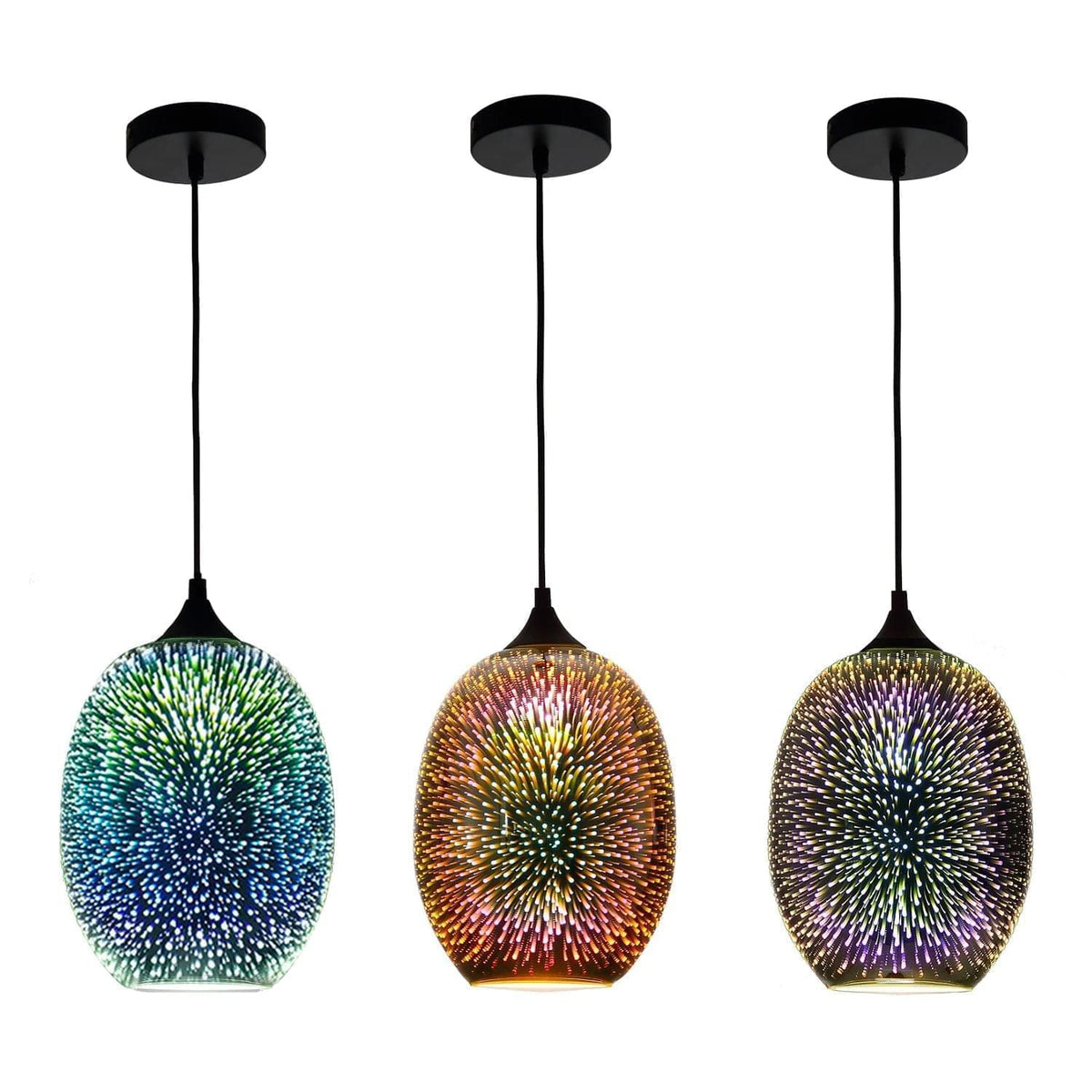Spherical Hanging Pendant with Iridescent Multi-Hue Glass Shade for Dining Room Kitchen Island Bar Counter Breakfast Nook Entryway Hallway