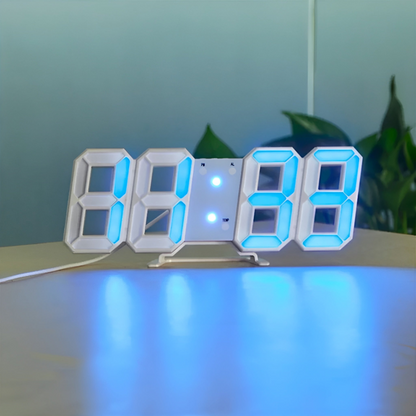 LED Alarm Clock with 3D Display and Auto Dimming for Bedroom Desk or Wall Mount | USB Powered Timer & Night Mode for Office Living Room Nigh