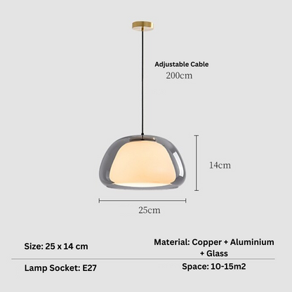 Translucent Globe Hanging Light Fixture Glass Dome Ceiling Lamp for Kitchen Island Dining Room Bedroom Modern
