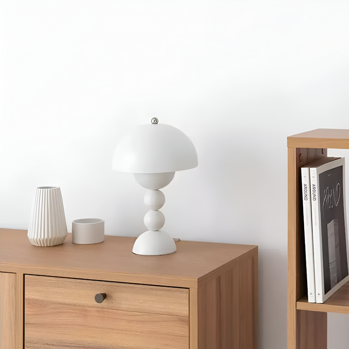 Cordless LED Nightstand Light with USB Charging, 11-Inch Sculptural Acrylic Glow for Bedroom, Desk, Reading Nook | Modern Ambient Portable L