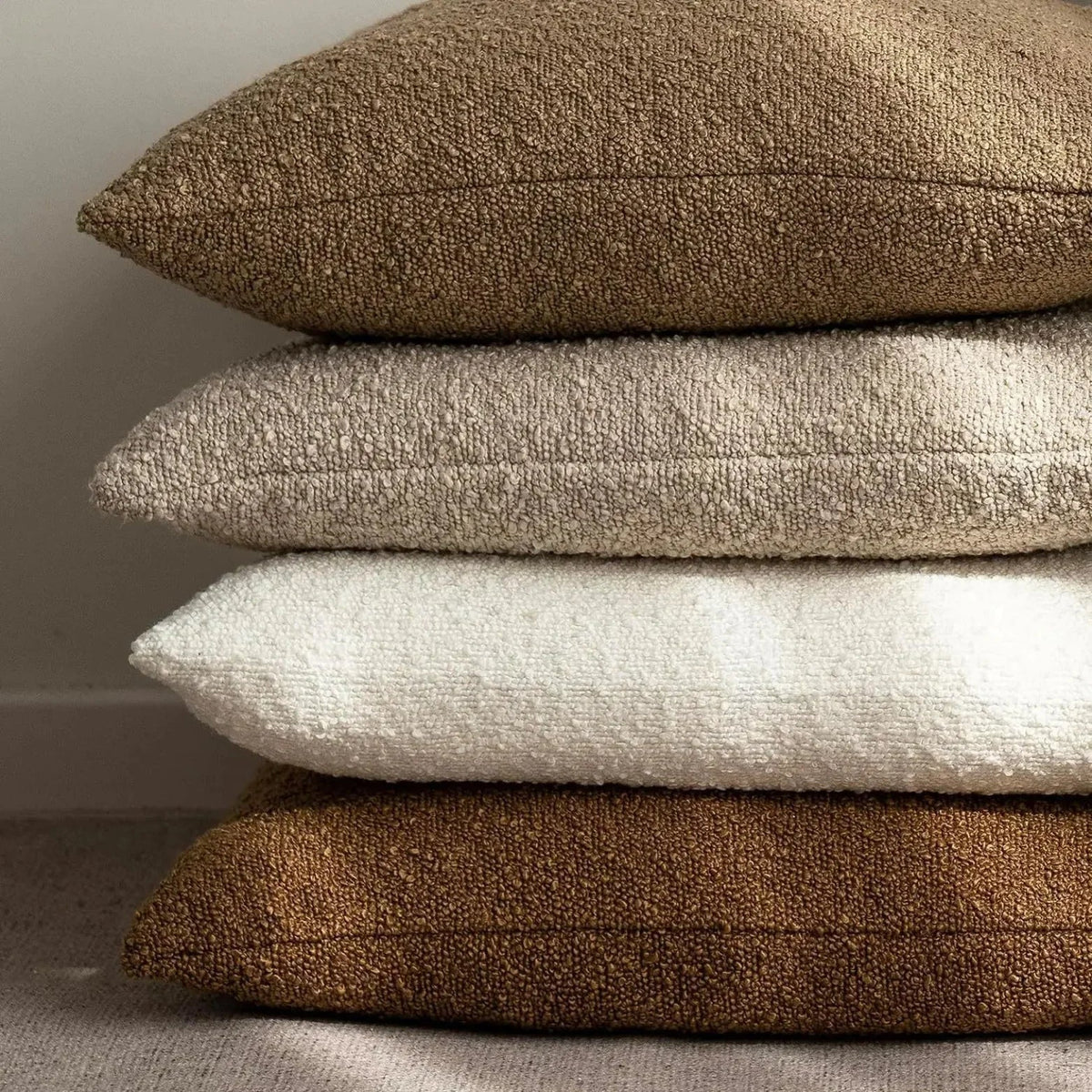 Textured Boucle Pillow Case 18×18 Inches Soft Cover for Couch Bedroom Chair Minimalist Neutral Decor Accent Throw Cushion for Modern Home