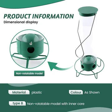 Weight-Activated Spinning Bird Feeder for Outdoors with Anti-Squirrel Rotating Perch Metal Seed Dispenser for Cardinals Finches Wild Birds B