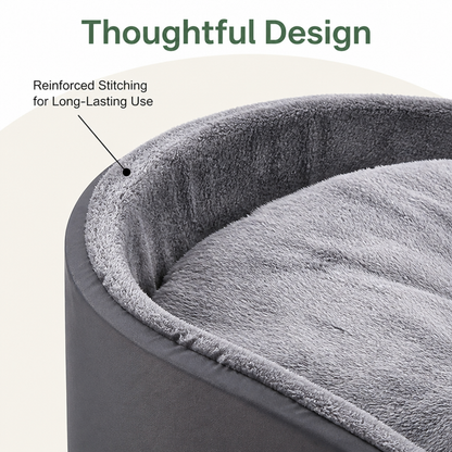 Ortekor Short-Plush Polyester Oval Dog Bed