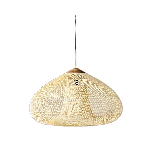 Woven Rattan Ceiling Light Fixture E26 Natural Boho Hanging Lamp for Dining Kitchen Island Bedroom Ambient Lighting Handcrafted Organic Text