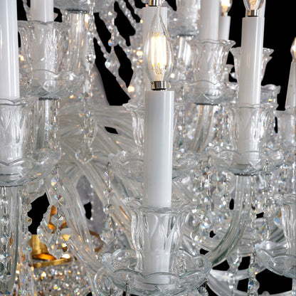Grand Tiered Crystal Chandelier 35-90 Bulbs Dimmable LED Foyer Statement Lighting for High Ceilings Entryway Staircase Hotel Lobby
