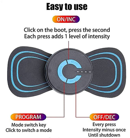EMS Pulse Massager for Neck Shoulders Legs Arms Back Pain Relief Adjustable Intensity Portable Muscle Stimulator
