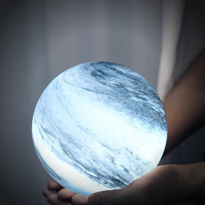 3D Lunar Sphere Desk Lamp with Remote Control 16 Color LED Orb Light for Bedroom Nightstand Living Room Home Decor Gift