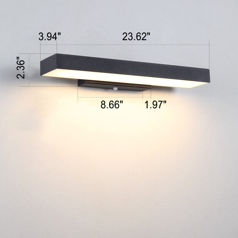 Outdoor Motion Sensor LED Wall Light - Slim Waterproof Porch Sconce for Entryway, Patio & Garage