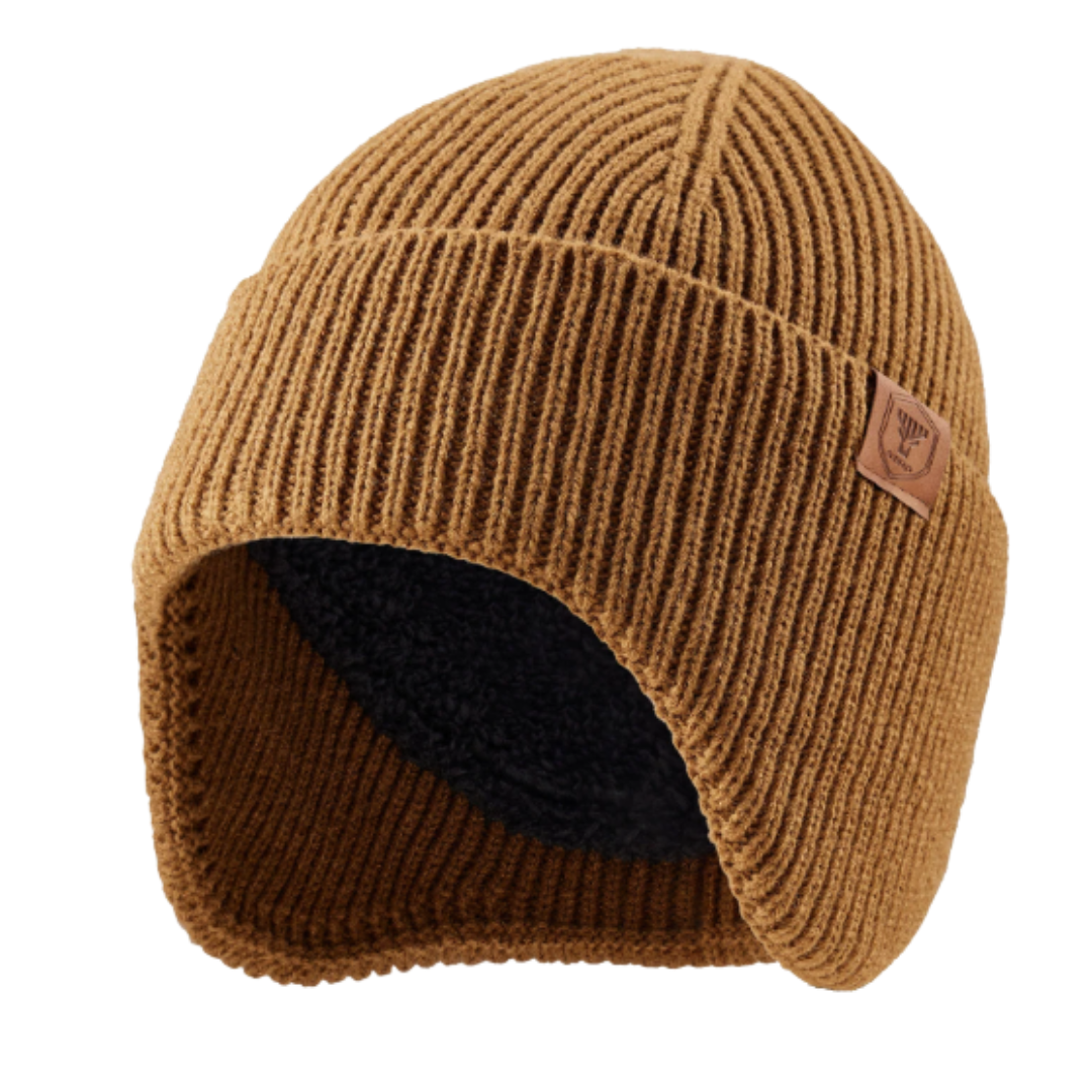 Fleece-Lined Knit Hat with Ear Flaps for Winter Outdoor Activities – Thermal Beanie for Skiing, Hiking, Cycling