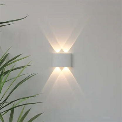 Weatherproof Sconce Fixture 8 in LED Up-Down Beam Black White for Exterior Front Door Hallway Patio Garden Modern Aluminum IP65 Architecture