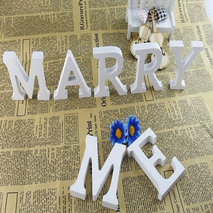 White Standing Mountable Wood Letter