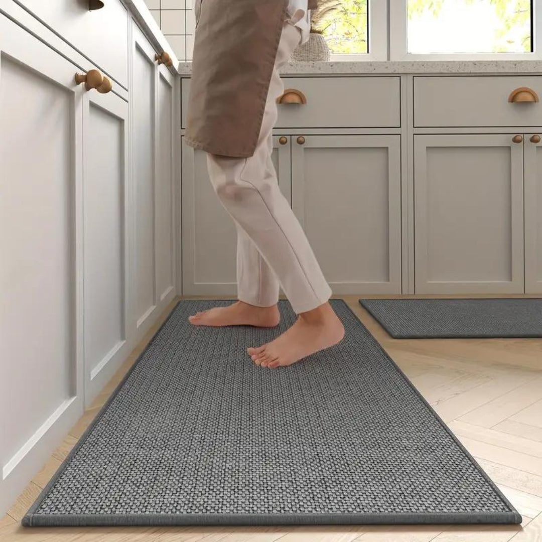Anti-Fatigue Kitchen Floor Mat Set Non-Slip Cushioned Runner & Accent Mat for Sink Stove Cooking Area Comfort Ergonomic Standing Support