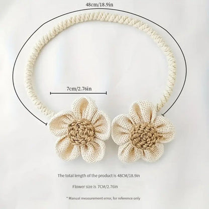 Flora Curtain Tiebacks - Floral Design, 2-Piece Set