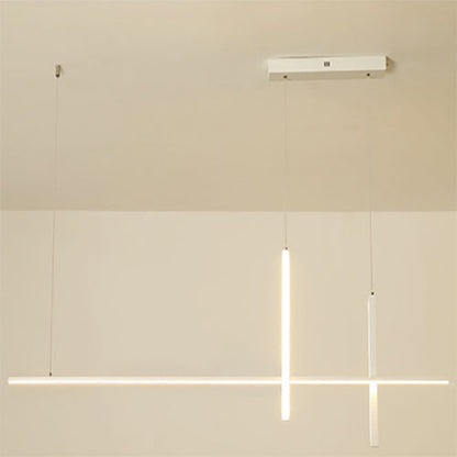 Sleek Rectangular LED Pendant Light with Integrated Lighting for Dining Room & Kitchen