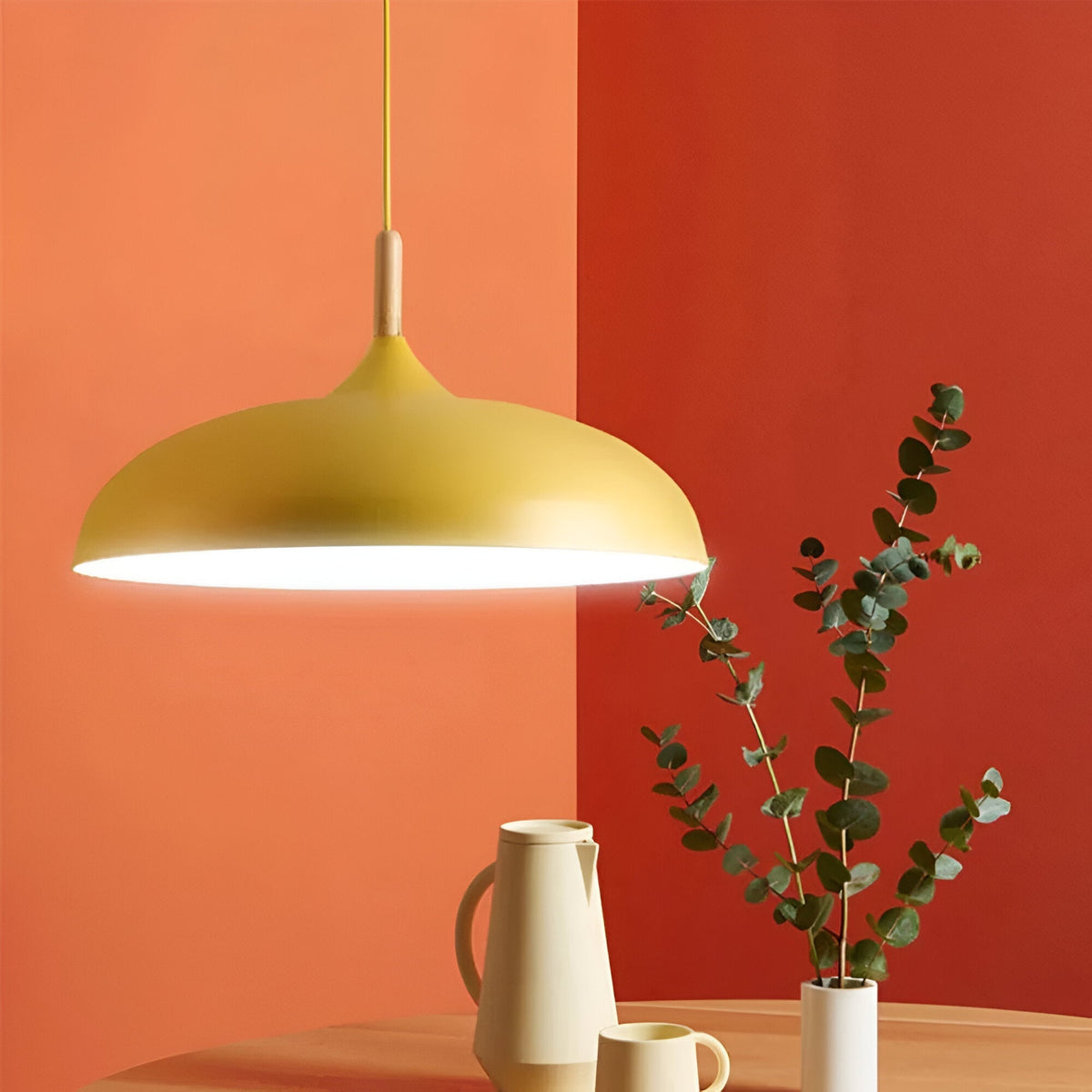 Wood and Iron Drop Light 14-24 Inches Diameter for Kitchen Island Dining Table Modern Minimalist Fixture E27 Socket Cord Height Adjustable