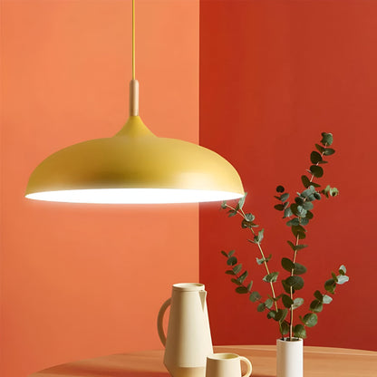 Wood and Iron Drop Light 14-24 Inches Diameter for Kitchen Island Dining Table Modern Minimalist Fixture E27 Socket Cord Height Adjustable