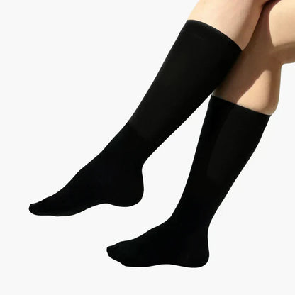 Graduated Compression Socks with Elastic Band for Swelling Relief & Circulation Support – Seamless Knee-High Design for Women & Men, Sizes