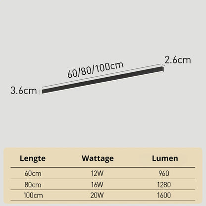 Linear LED Flush Mount Ceiling Light 47-inch Black Fixture for Bedroom Living Room Hallway Contemporary Minimalist Home Lighting