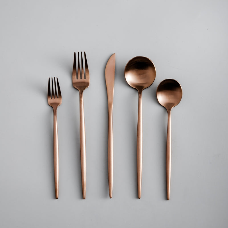 Titanium-Coated Stainless Steel Flatware Set – 18/10 Premium Dinnerware Service for Everyday Dining & Special Occasions