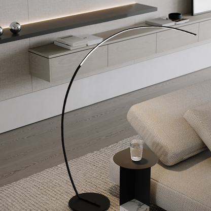 Arched LED Floor Lamp 63 Inch Dimmable Adjustable Color Temperature Aluminum Standing Light for Living Room Bedroom Reading Corner Modern Ov