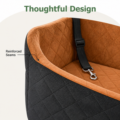 Ortekor Memory Foam & Non-Slip Dog Car Seat (Adjustable Leashes)