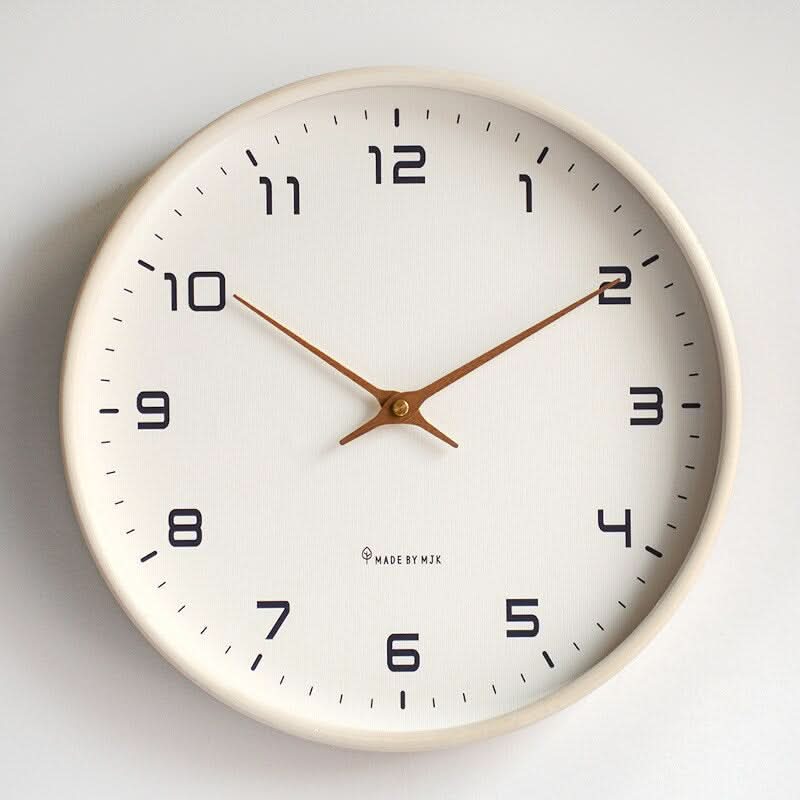 Wood Wall Clock Silent Quartz Movement Minimalist Scandinavian Style for Living Room Bedroom Office Natural Grain Finish