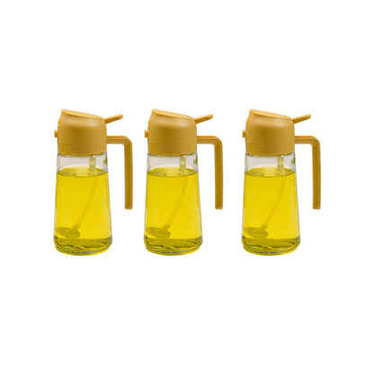 Glass Oil Mister and Pouring Bottle for Cooking – Dual-Function Sprayer with Wide Mouth, 16 oz Capacity – Leak-Proof Kitchen Dispenser for