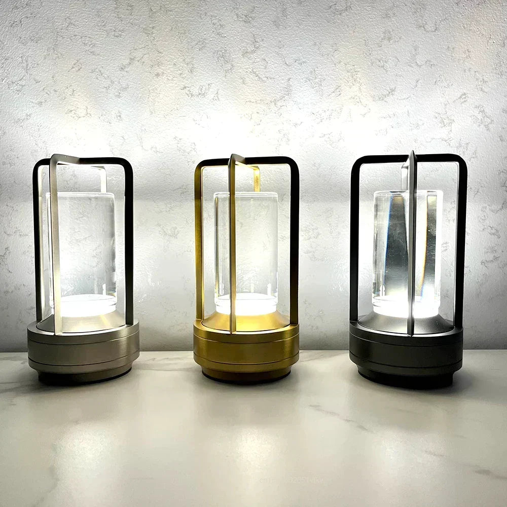 Rechargeable Crystal Table Lamp with Touch Dimmer & 3 Light Modes for Bedroom Office Dining Room | Portable LED Accent Light