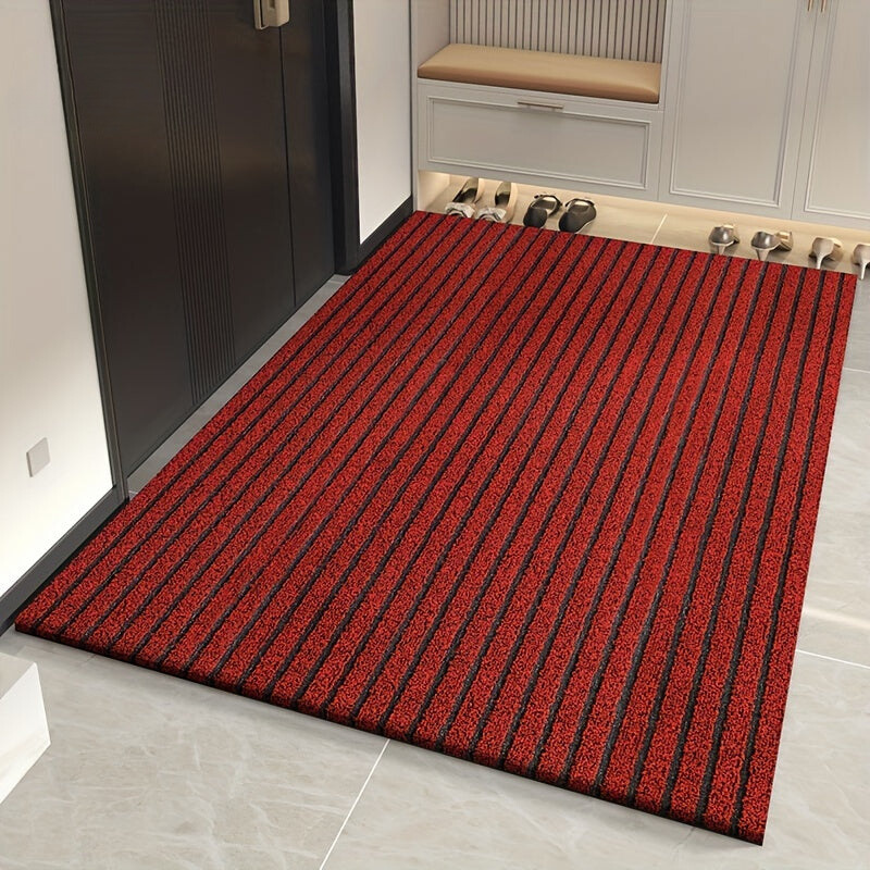Heavy-Duty Entry Rug Polyester PVC Non-Slip All-Weather Scraper Mat for Front Door Back Porch Patio Mud Trap Runner for Home Apartment