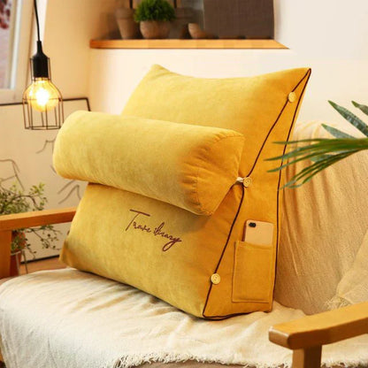 Wedge Pillow for Bed with Adjustable Neck Support – 18×18×8 in Backrest Cushion Spandex Reading Pillow Ergonomic TV Rest for Sofa Couch Bedr